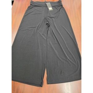 Jones New York Black Wide Leg Pull On Pants Women's SZ Medium Stretch Career NWT
